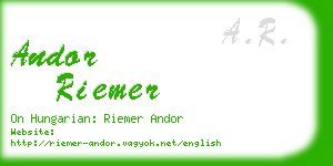 andor riemer business card